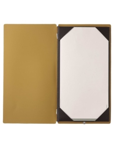 Porta Menu A4 SLIM (17,4x31,8 cm) stampa a caldo cornicetta (4 facciate) elastico nero CHEF OCRA 2