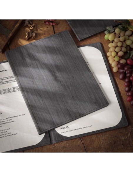 Porta Menu WOOD A4 2 ANTE (23x31,3 cm) | 2 ANTE | senza scritta | colore EBANO