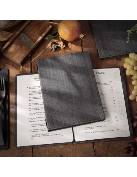 menu holder WOOD A5 (16,5x23,4 cm) - debossing print - frame (4 sides)