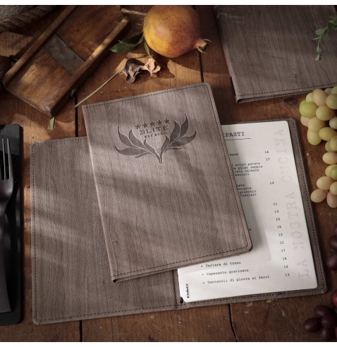 menu holder WOOD A5 (16,5x23,4 cm) | hot stamping | frame (4 sides) | 