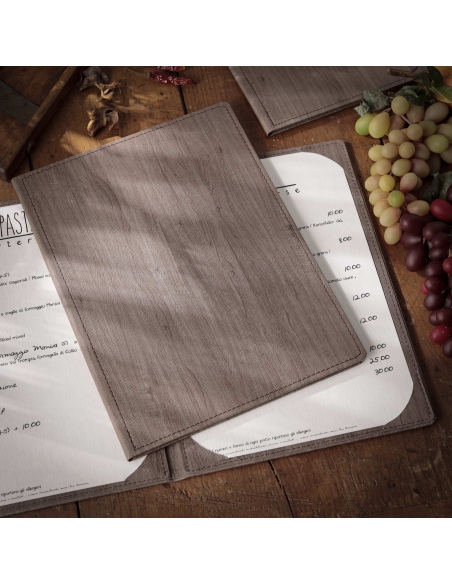 Porta Menu WOOD A4 2 ANTE (23x31,3 cm) | 2 ANTE | senza scritta | colore NOCE
