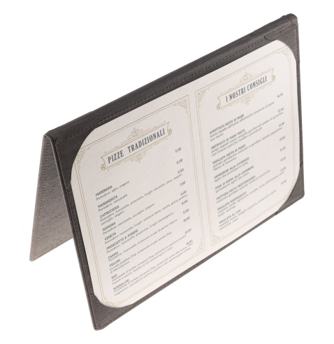 Porta Menu WOOD A4 2 ANTE (23x31,3 cm) | 2 ANTE | stampa a caldo | colore EBANO