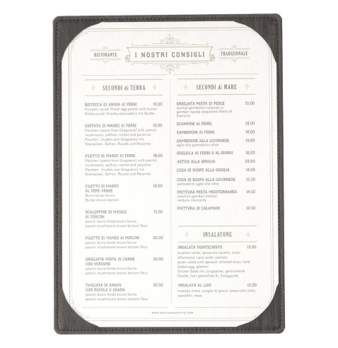 Porta Menu WOOD A4 MONOANTA (23x31,3 cm) | MONOANTA | stampa a caldo | colore EBANO