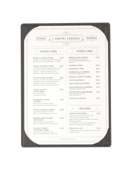 Porta Menu WOOD A4 MONOANTA (23x31,3 cm) | MONOANTA | stampa a caldo | colore EBANO