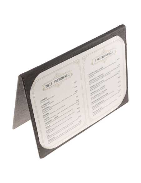 Porta Menu WOOD A4 2 ANTE (23x31,3 cm) | 2 ANTE | stampa a caldo | colore NOCE