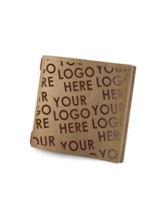 Porta Menu CUSTOM QUADRATO (23x23,1 cm) personalizzato stampa 2 facciate - solo elastico rosso - ECO NATURALE sp. 0.6