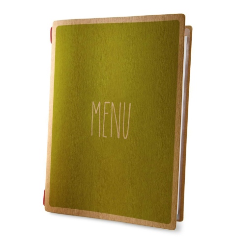Porta Menu CUSTOM A4 (23,2x31,8 cm) 2 buste (4 facciate) con elastico sp. 0.6