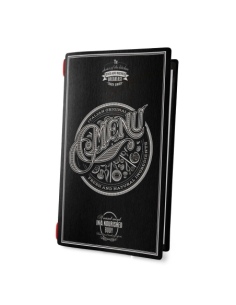 Porta Menu CUSTOM 4RE (17,4x31,8 cm) 2 buste (4 facciate) con elastico sp. 0.6