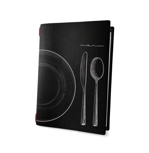 Porta Menu CUSTOM GOLFO (16,5x23,1 cm) 2 buste (4 facciate) con elastico sp. 0.6