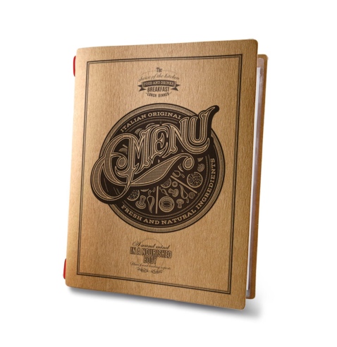 Porta Menu CUSTOM GOLFO (16,5x23,1 cm) 2 buste (4 facciate) con elastico sp. 0.6