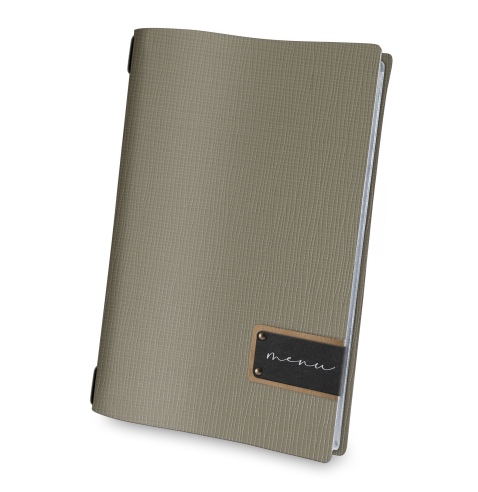 OUTLET - Porta menu 23,2x31,8 cm (A4) etichetta PATCH "menu" 2 buste CHEF GRIGIO