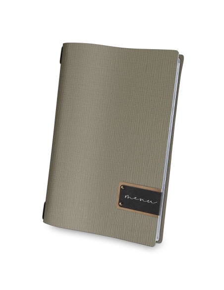 OUTLET - Porta menu 23,2x31,8 cm (A4) etichetta PATCH "menu" 2 buste CHEF GRIGIO