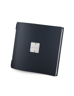 OUTLET - Porta menu in vera pelle rigenerata - formato 23x23,1 cm (QUADRATO) - colore blu - 2 buste