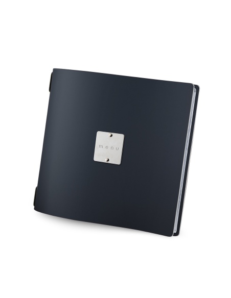 OUTLET - Porta menu in vera pelle rigenerata - formato 23x23,1 cm (QUADRATO) - colore blu - 2 buste