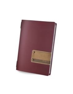 OUTLET - Porta menu in vera pelle rigenerata - formato 16,5x23,1 cm (GOLFO) - colore bordeaux - 2 buste