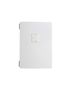 OUTLET - Porta menu in vera pelle rigenerata - formato 16,5x23,1 cm (GOLFO) - colore BIANCO KROKO - 2 buste