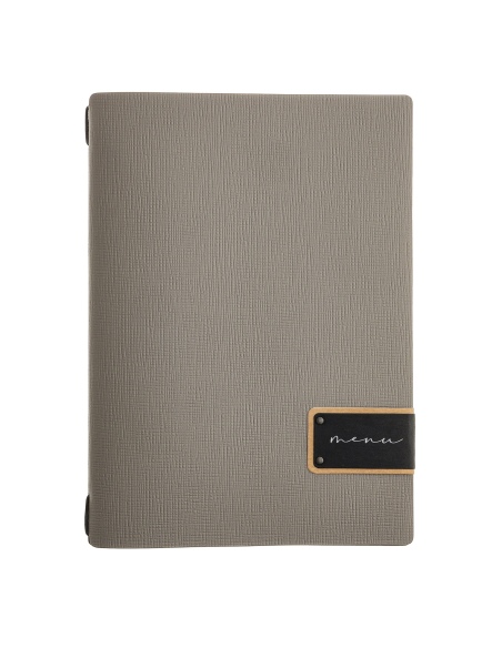 menu holder A4 (23,2x31,8 cm) GREY PATCH label "menu" 2 envelopes (4 s