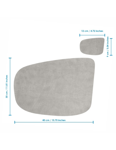 Confezione 6 TOVAGLIETTE goccia 40x30 cm GOCCIA + 6 sottobicchieri | JUTA LIGHT BIANCO OSTRICA