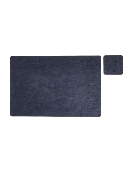 Confezione 6 TOVAGLIETTE rettangolari 45x30 cm + 6 sottobicchieri | JUTA LIGHT BLU MIRTILLO