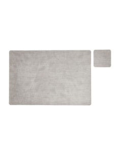 Confezione 6 TOVAGLIETTE rettangolari 45x30 cm + 6 sottobicchieri | JUTA LIGHT BIANCO OSTRICA