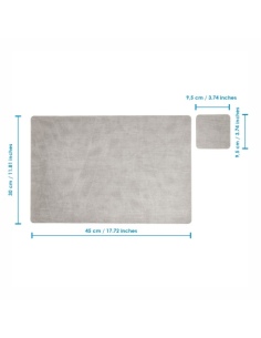 Confezione 6 TOVAGLIETTE rettangolari 45x30 cm + 6 sottobicchieri | JUTA LIGHT BIANCO OSTRICA 2
