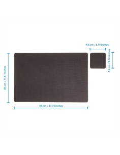 Confezione 6 TOVAGLIETTE rettangolari 45x30 cm + 6 sottobicchieri | JUTA LIGHT CACAO 2