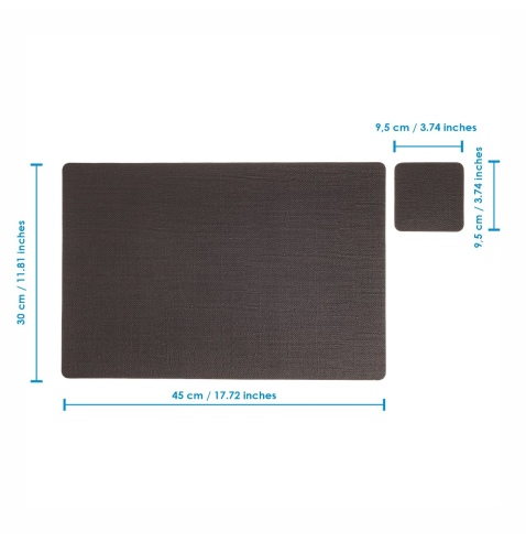 Confezione 6 TOVAGLIETTE rettangolari 45x30 cm + 6 sottobicchieri | JUTA LIGHT CACAO