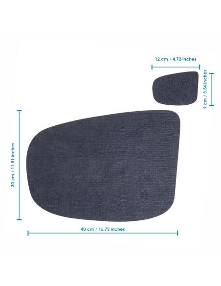 Confezione 6 TOVAGLIETTE goccia 40x30 cm GOCCIA + 6 sottobicchieri | JUTA LIGHT BLU MIRTILLO