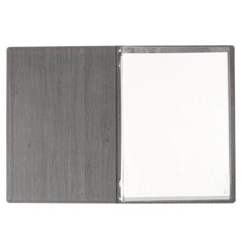 Porta Menu WOOD A4 (23,2x32 cm) | 2 buste (4 facciate) elastico nero | scritta menu | colore EBANO