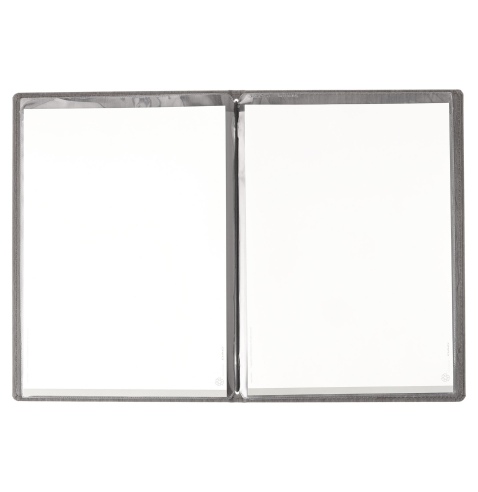 Porta Menu WOOD A4 (23,2x32 cm) | 2 buste (4 facciate) elastico nero | scritta menu | colore EBANO