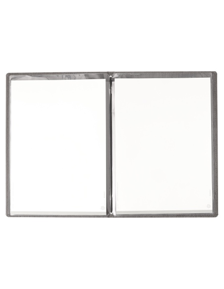 Porta Menu WOOD A4 (23,2x32 cm) | 2 buste (4 facciate) elastico nero | scritta menu | colore EBANO