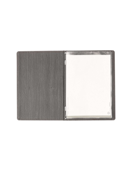 Porta Menu WOOD A5 (16,5x23,4 cm) | 2 buste (4 facciate) elastico nero | scritta menu | colore EBANO