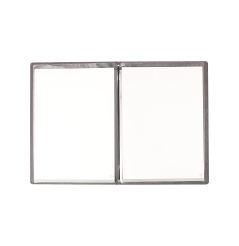 Porta Menu WOOD A5 (16,5x23,4 cm) | 2 buste (4 facciate) elastico nero | scritta menu | colore EBANO