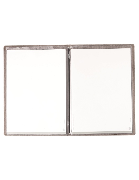 Porta Menu WOOD A4 (23,2x32 cm) | 2 buste (4 facciate) elastico nero | scritta menu | colore NOCE