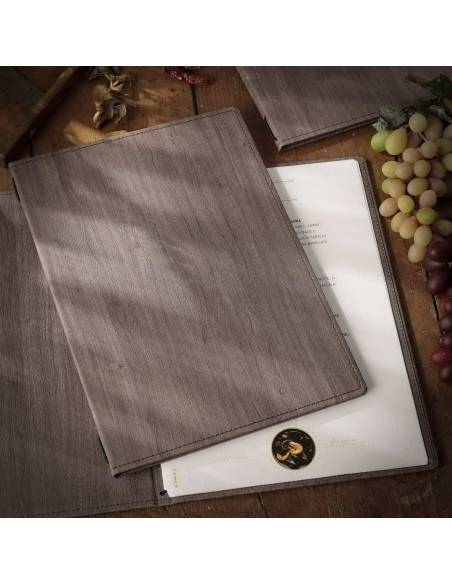Porta Menu WOOD A4 (23,2x32 cm) | cornicetta (4 facciate) | scritta menu | colore NOCE