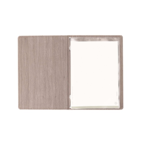Porta Menu WOOD A5 (16,5x23,4 cm) | 2 buste (4 facciate) elastico nero | scritta menu | colore NOCE
