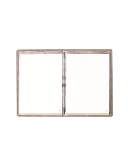Porta Menu WOOD A5 (16,5x23,4 cm) | 2 buste (4 facciate) elastico nero | scritta menu | colore NOCE