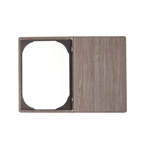 Porta Menu WOOD A5 (16,5x23,4 cm) | cornicetta (4 facciate) | scritta menu | colore NOCE
