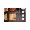 Porta Menu 23x23,1 cm (QUADRATO) etichetta PATCH nera "menu" 2 buste (4 facciate) elastico nero ECOMODA NATURALE sp. 0.6