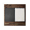 menu holder GOURMET24 22,7x32 cm (A4) - "menu" writing bas-relief - 2 envelopes (4 sides) elastic - BLACK