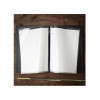 menu holder GOURMET24 22,7x32 cm (A4) - "menu" writing bas-relief - 2 envelopes (4 sides) elastic - BLACK