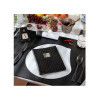 OUTLET - Menu Cover in real bonded leather - format 16,5x23,1 cm (GOLFO) - color kroko BLACK - 2 envelopes