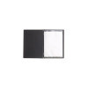menu holder GOURMET24 16,5x23,1 cm (GOLFO) - "menu" writing bas-relief - 2 envelopes (4 sides) elastic - BLACK