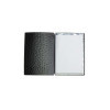 OUTLET - Menu Cover in real bonded leather - format 16,5x23,1 cm (GOLFO) - color OSTRICH BLACK - 2 envelopes - no labels