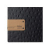 menu holder 17,4x31,8 cm (4RE) PATCH label "personalized" (min. 18 pcs) 2 envelopes (4 sides) elastic FASHION BLACK OSTRICH