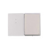 menu holder 16,5x23,1 cm (GOLFO) "personalized" METAL label (min. 18 pcs) 2 envelopes (4 sides) elastic FASHION WHITE OSTRICH