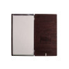 Porta Menu 17,4x31,8 cm (4RE) etichetta METAL STANDARD "menu" 2 buste (4 facciate) elastico nero SUGHERO MARRONE sp. 2.5