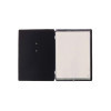 Porta Menu 16,5x23,1 cm (GOLFO) etichetta METAL "personalizzata" (minimo 18 pezzi) 2 buste (4 facciate) elastico nero FASHION NE