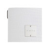 menu holder 16,5x23,1 cm (GOLFO) "menu" METAL label 2 envelopes (4 sides) elastic FASHION WHITE KROKO
