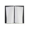 menu holder 17,4x31,8 cm (4RE) "menu" METAL label 2 envelopes (4 sides) elastic FASHION BLACK OSTRICH